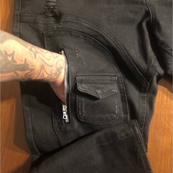 NWOT Fashion Nova Ryda Moto Skinny Jean - Black Size 42 - Picture 5 of 16